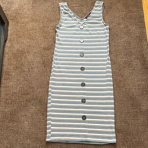 ($3 only when bundled) Blue and Cream Striped Midi Dress